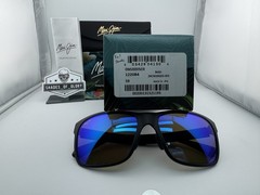 MAUI JIM RED SANDS MJ B432-2M MATTE BLACK W/ BLUE HAWAII POLARIZED SUNGLASSES