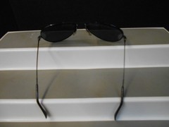 BLACK RETRO VINTAGE SUPER DARK LENS POLICE PILOT UV SUNGLASSES METAL FRAMES NOS