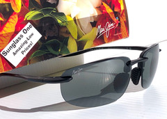 NEW Maui Jim HOOKIPA ULTRA Matte Black POLARIZED Grey Lens Sunglass 676-02