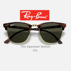 Store Display Rayban Clubmaster Tortoise RB3016 Green G15 Lens Men / Women 51mm