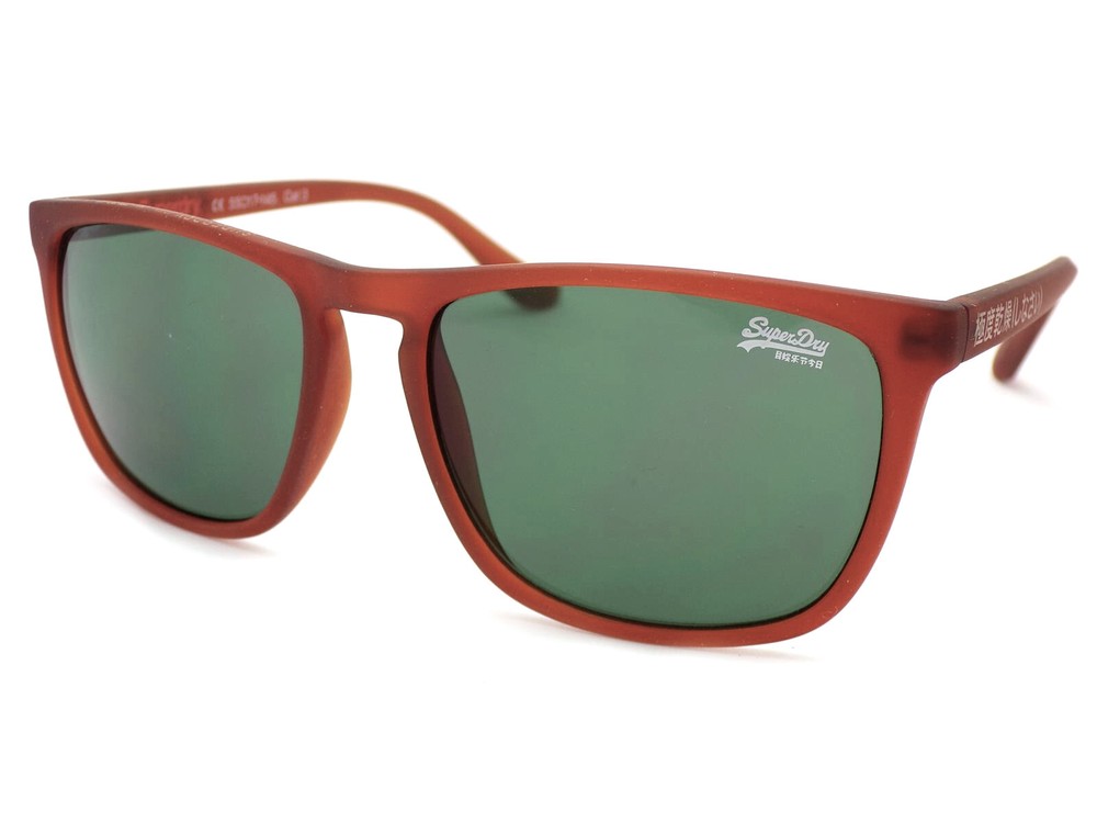 Superdry Shockwave Sunglasses Matte Amber Brown with Green Lenses Unisex 103