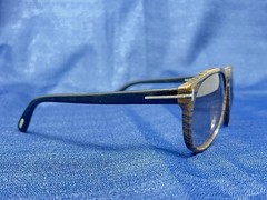 Tom Ford Kurt TF 347 05K Black Wood Grain Gradient Sunglasses ITALY US SELLER