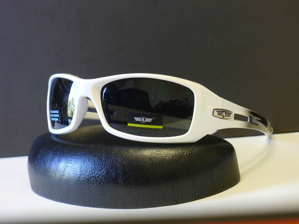 Khan Mens Sport Rectangular Wrap Around Designer Sunglasses +Microfiber Bag 5108