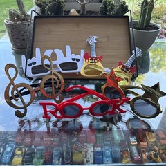 New Novelty Rock Band Costume Sunglasses Lot of 5 Musical Retro 80s Style Fun