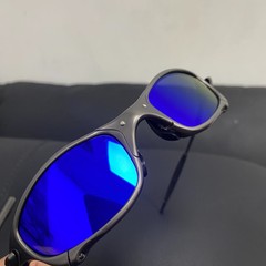 intage Oakley Juliet 1.0 X-Metal Polarized Sunglasses Blue Lens Gray Frames