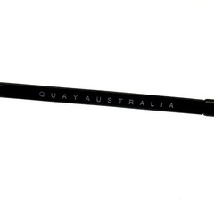 QUAY Men’s Black Aviator Sunglasses Grey Lens Metal Frame UV Protection