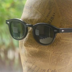 Vintage green sunglasses johnny depp black galsses mens green glass lens glasses