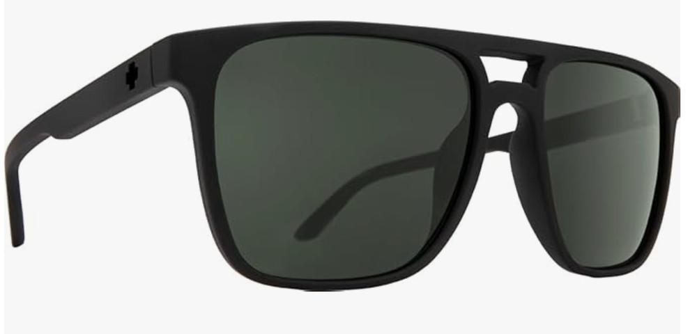 NEW Spy Czar Sunglasses-Soft Matte Black-Happy Gray Green Polarized Lens