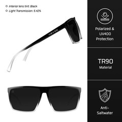 Men’s Polarized Sunglasses – Chic Rectangular Glasses – UV Protection Glasses…