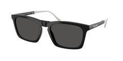COACH HC8455 500287 Cdp54 Black Grey Solid 56 mm Men’s Sunglasses