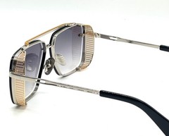 SUNGLASSES MEN DESIGNER STYLE SHIELD FANCY FLAT TOP RETRO MODERN LARGE GOLD 2023