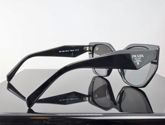 Prada PR19ZS Black / Grey Lens Cat Eye Oversized Sunglasses 100% UV