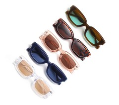 Small Rectangle Sunglasses Candy Color UV400 Square Frame Casual Travel Wear