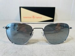 AO AMERICAN OPTICAL Original Pilot Silver Frame w52mm Silver Nylon Suns $260