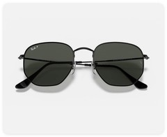 RAY BAN RB3548N 002 58 Black Hexagonal 51 mm Unisex Polarized Sunglasses