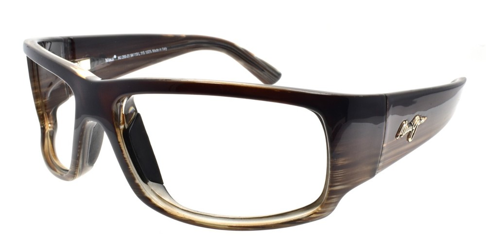 Maui Jim MJ266-01 World Cup Sunglasses Wrap Chocolate Stripe Fade FRAME ONLY