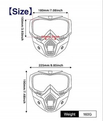 Motorcycle Goggles with Detachable Face Mask, Protective Full Face Motocross …