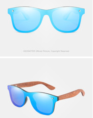 Unisex Wood Polarized Sunglasses Wooden Temple Frameless Square Glasses New