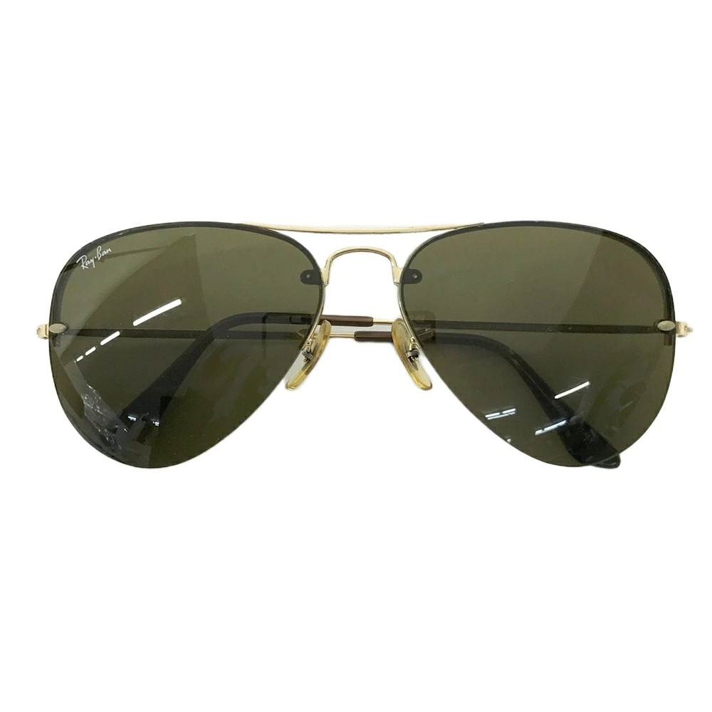 RAY BAN Ray Ban RB3214 RIMLESS AVIATOR sunglasses teardrop gold 59 14 Used men s