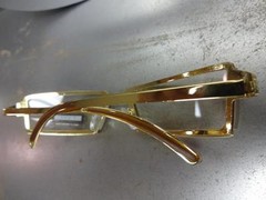 Men’s CONTEMPORARY MODERN Style Clear Lens EYE GLASSES Gold Metal Fashion Frame