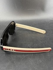 Gucci GG0255S Sega Ivory Green Stripe Sport Sunglasses 003 Case