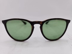 Pre-Owned Ray Ban Erika RB41716393/2 Polished Havana/Green Lenses Sunglasses