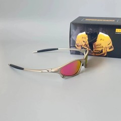 Vintage Oakley Penny X-Metal Silver Frame Pink Iridium Sunglasses Y2K