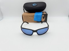 NEW Costa Del Mar BRINE II Polarized Sunglasses Matte Black / Blue Mirror 580P
