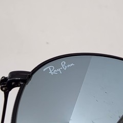 Ray-Ban RB3447 Round Metal Sunglasses 53mm Black Silver Mirror Lens Retro Indie