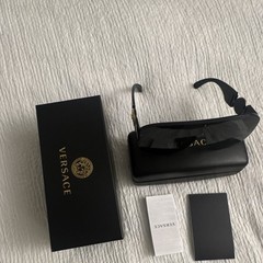 Versace 0VE4391 Shield Sunglasses Full Rim Black Frame Gray Tinted Lenses