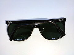 Vintage BAUSCH & LOMB RAY-BAN Black Sunglasses Frame France Nylon Green Lens