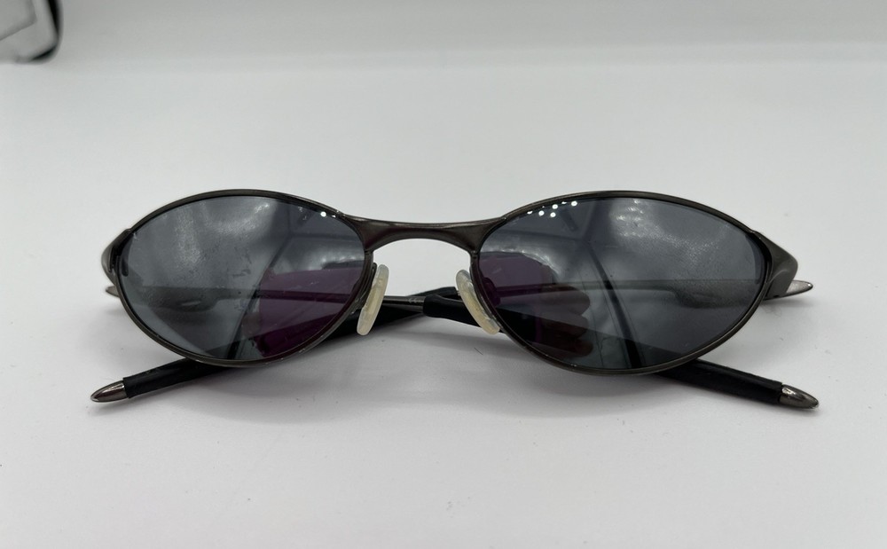 Vintage 90s Oakley E Wire Gen 1 Black Sunglasses Black Lenses Mens OS