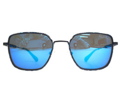 Robert Graham Sunglasses LLOYD NAV Navy Square Frames with Mirrored Blue Lenses