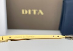Dita Mach Seven Square Sunglasses DTS135-56-03 Gray Swirl Gold Gray 56mm NEW
