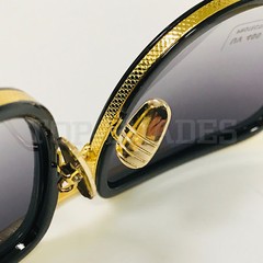 Men Fashion Sunglasses Oversized Square Gold Flat Top Frame Hip Hop Fancy Black