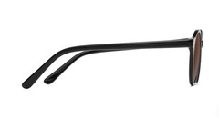 Yes Glasses Jardi Black Narrow Acetate Round Tinted Sunglasses Brown Lenses