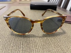 PERSOL PO3152S Striped Brown Round Men’s 49 mm Sunglasses