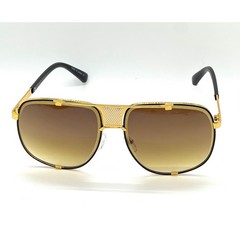 Classy Sunglasses Gold Frame Brown Lens Fashion Shades Trendy Retro Vintage Men