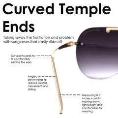 K&L’s Luxury & Co. Gold Metal Alloy Aviator Sunglasses K02122021 Gradient Rim…