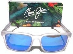 *Maui Jim Stone Shack Matte Crystal Polarized Glass Blue Sunglass B862-05