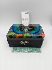 MAUI JIM Polarized Sunglasses MJ445 2M Hikina Matte Black Maui Green NIB 62 14