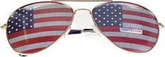 USA Glasses American Flag Aviator Sunglasses gold United States patriotic