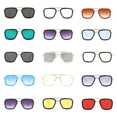 Fashion Sunglasses Men Women Square Classic Metal Frame Retro Glasses Eyewear