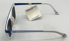 Fila Mens Soft Square White Blue Top Bar Sunglass , Solid Smoke Lens SF9335 06VC