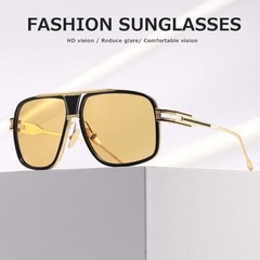 Sunglasses Men Women Unisex Goggle Alloy Big Frame Metal Punk Style Shield