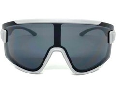 OVERSIZED EXAGGERATED Modern Retro Wrap Shield SUN GLASSES Large Big Gray Frame