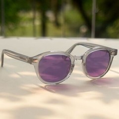 Retro purple sunglasses Johnny Depp purple sunglasses men gray acetate glasses