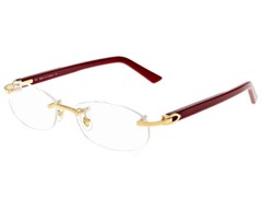 CARTIER BURGUNDY-GOLD 52MM-135MM UNISEX EYEWEAR CT0056O-003