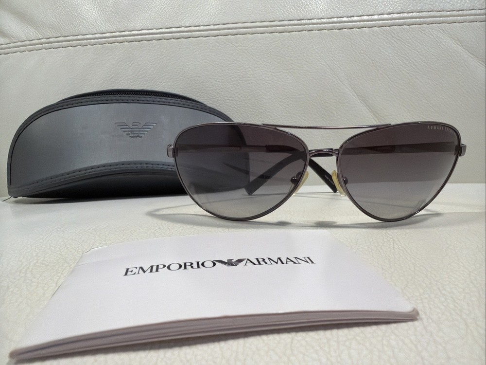 Armani Exchange AX 2006 Aviator Sunglasses Silver Frame SEE DETAILS!
