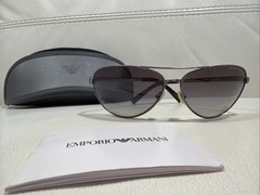 Armani Exchange AX 2006 Aviator Sunglasses Silver Frame SEE DETAILS!